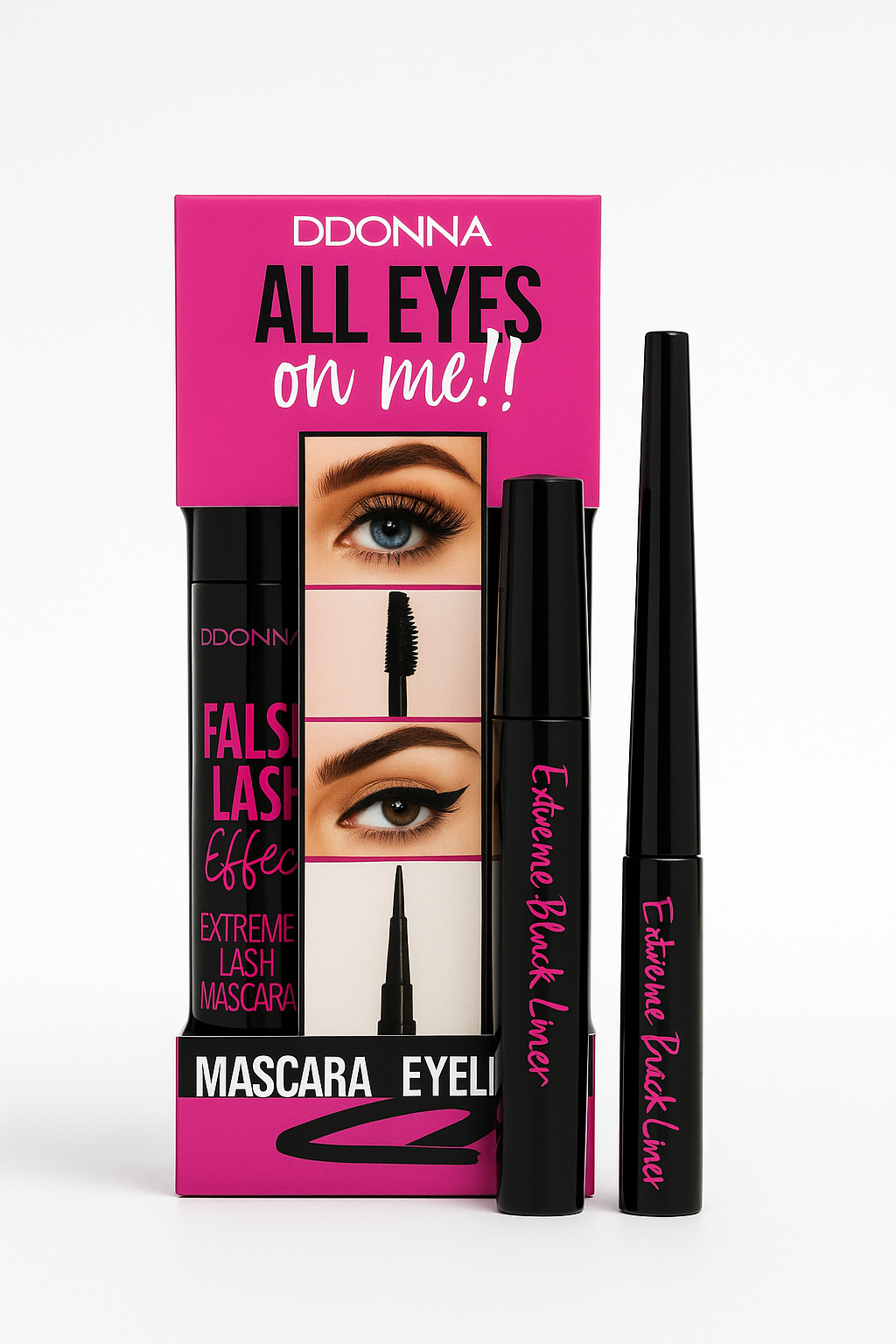 DDONNA All Eyes On Me – Máscara de Cílios + Delineador Preto 2x1
